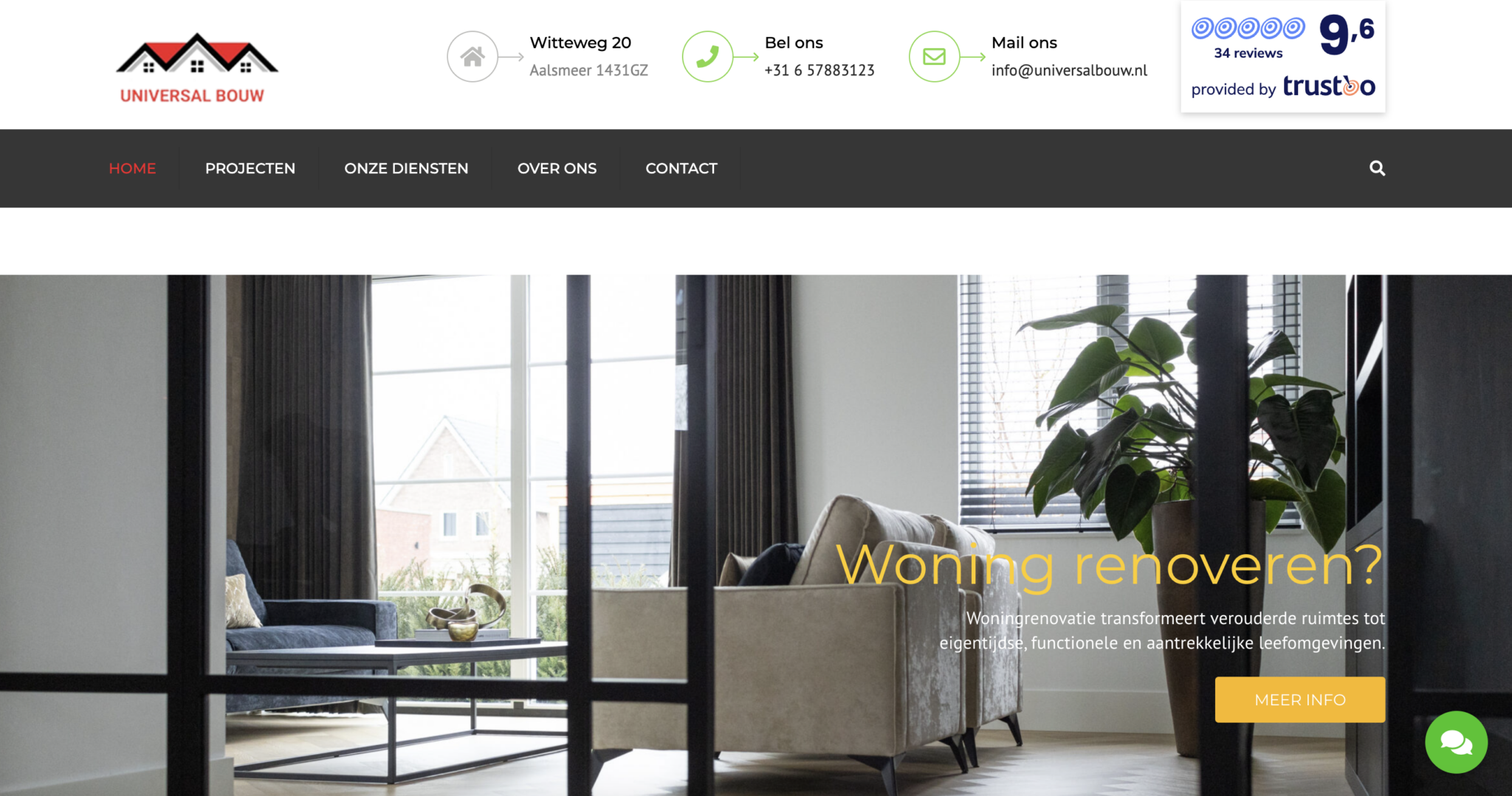 Nieuwe website Universal Bouw